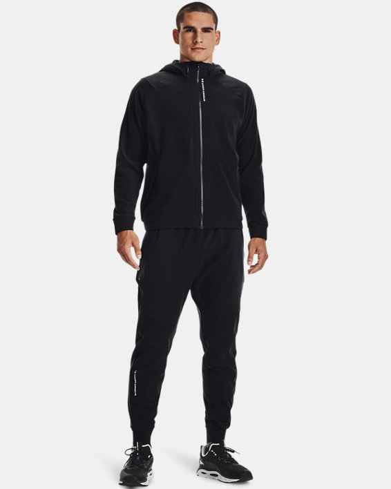 Men's UA RUSH™ Fleece Full-Zip Hoodie, Black, pdpMainDesktop image number 2